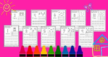 Free Preschool Number Tracing Worksheets For Kids. Numbers 1-10.