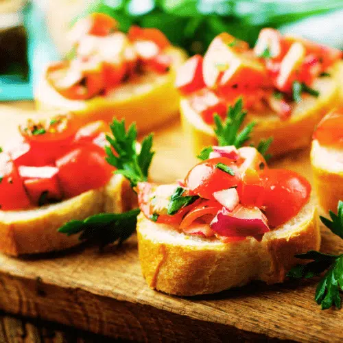 Frugal Bruschetta Recipe Image.