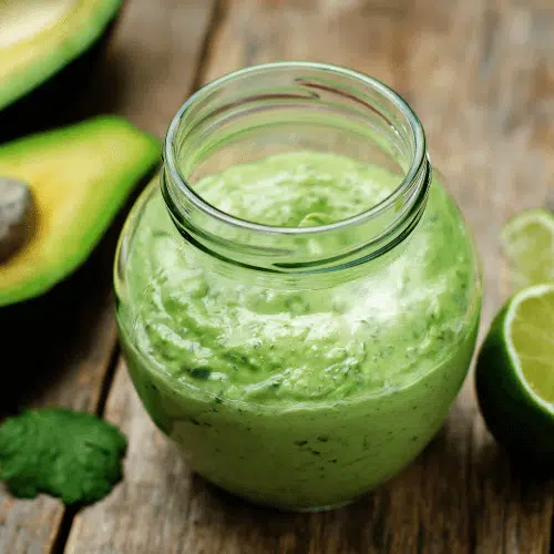 Greek yogurt avocado cilantro lime dressing.