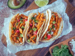 Quick crockpot chicken taco recipe.