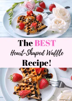 Heart-Shaped Waffle with Chocolate Sauce - Pinterest.