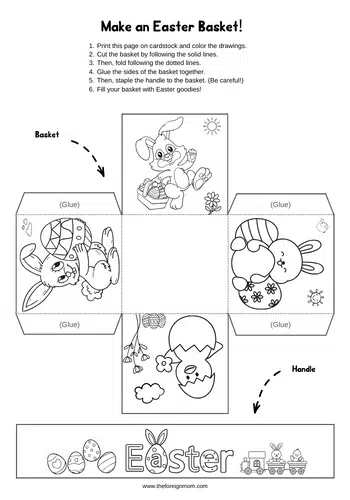 Printable Easter Basket Craft.