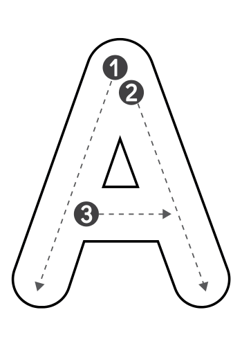 Traceable bubble letter A.