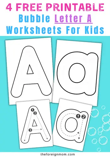 Free Printable Bubble Letter A.