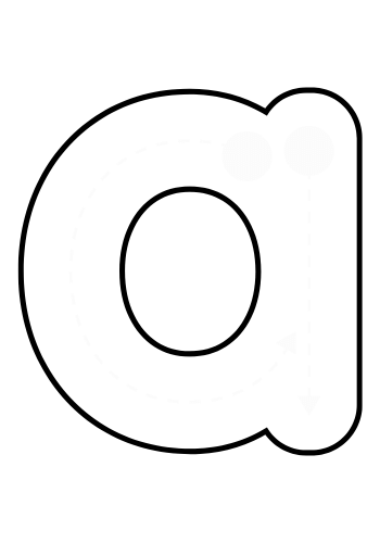 Lowercase bubble letter a worksheet. Free and printable for you.