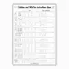 Printable German numbers tracing worksheet for beginners featuring numbers 1–10 with handwriting practice and German number words.