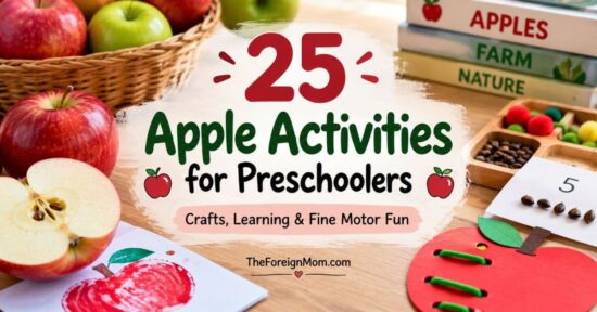 25 apple activities for preschoolers including crafts, learning activities, counting, and fine motor play.