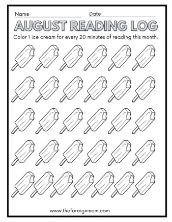 August reading log.