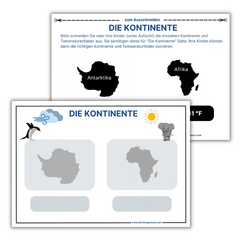continent printable.