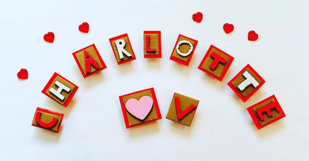 DIY Name Stamps For Kids. Example Name Charlotte.