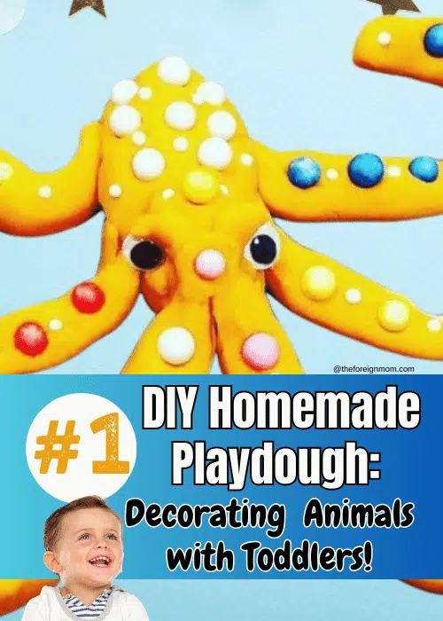 DIY Homemade Playdough Decorating Animals with Toddlers Pin