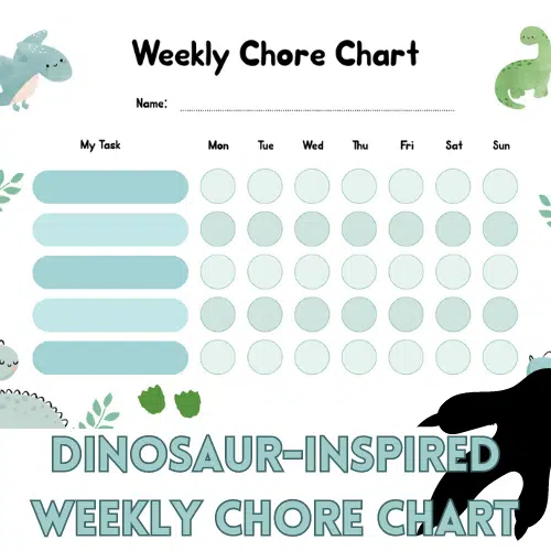Dinosaur Weekly Chore Chart.