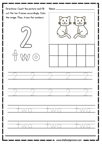 Number 2 tracing worksheet.