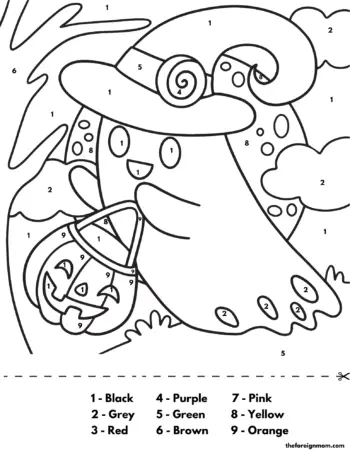 Ghost Color By Number Printable
