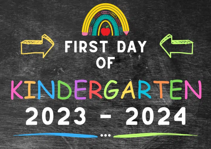 Frist Day of School Free back to school sign 2023-2024.