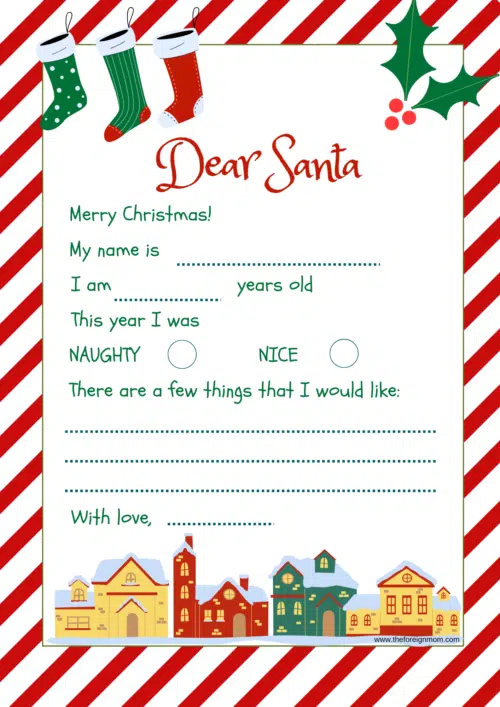 Dear Santa Template.