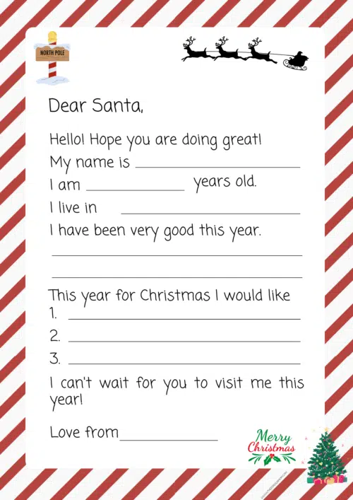 Dear Santa Letter Template