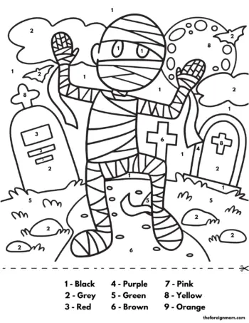 Mummy Color By Number Printable