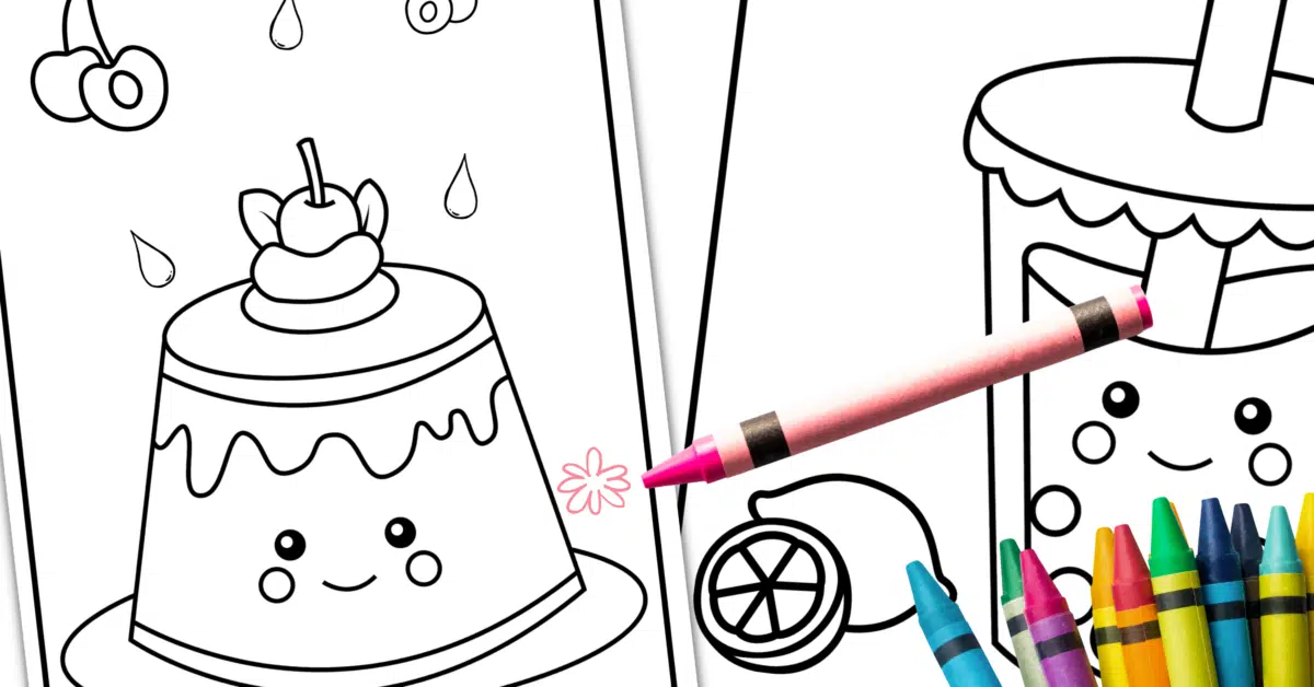 Coloring pages with crayons