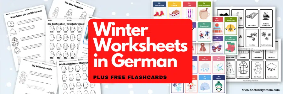 Winter Worksheets in German For Kids.
