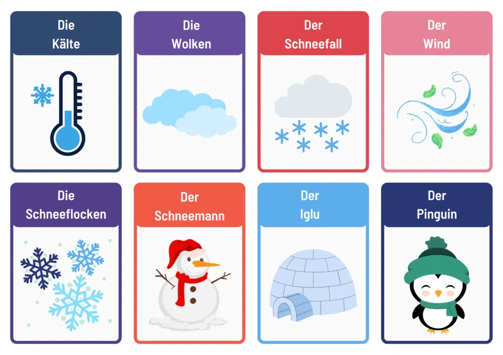 Winter Flashcards in German