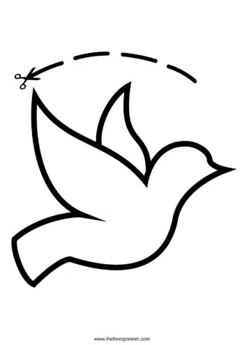Dove peace sign worksheet to cut out and use for crafting.